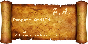 Pangert Atád névjegykártya